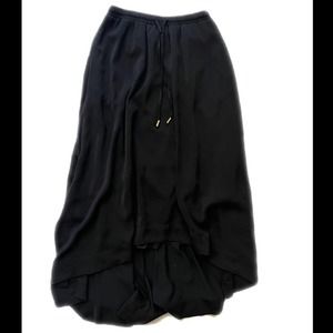 Banana Republic Black Asymmetrical Midi Skirt Size XS